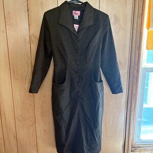 Brown Miss Kitty Secretary Dress with Belt by Vixen by Micheline Pitt